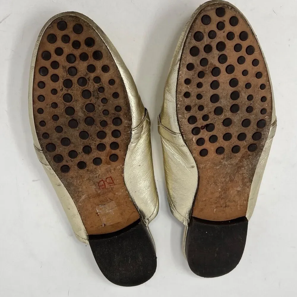 Tory Burch Women’s GEORGIA BACKLESS LOAFER Gold Metallic Leather Size 10